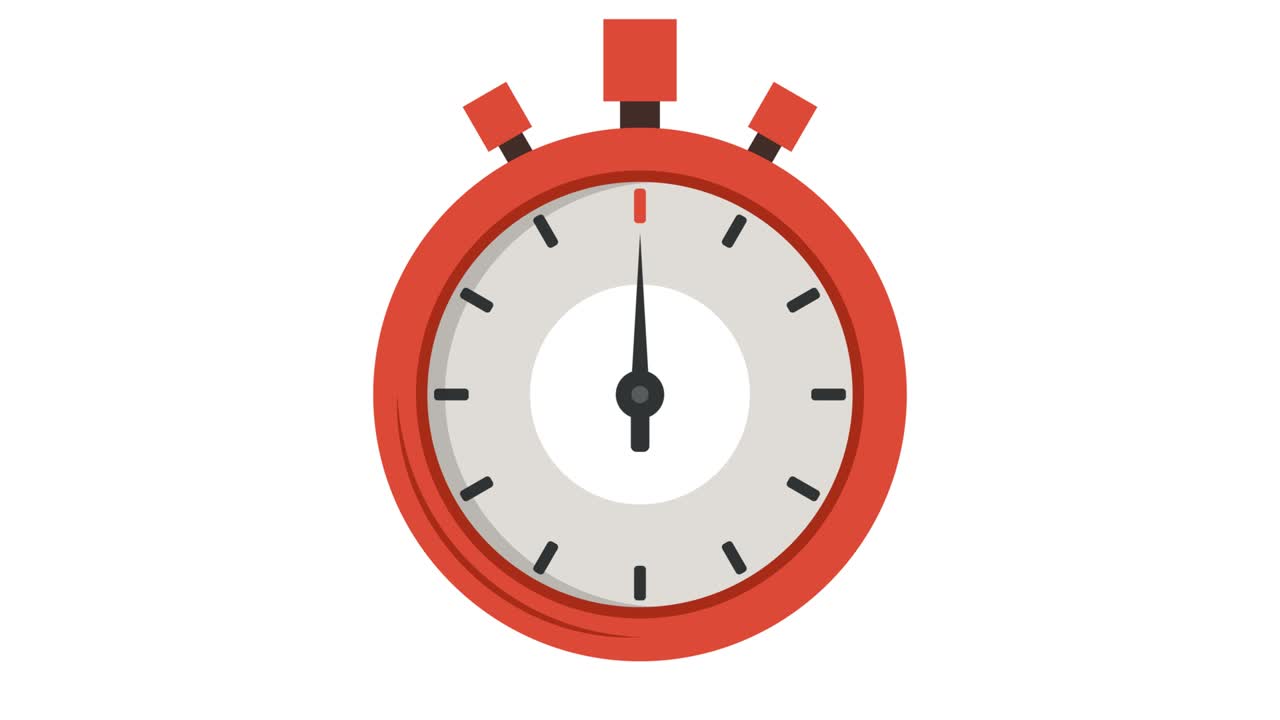 Stopwatch icon. Cartoon animation. 4K resolution.