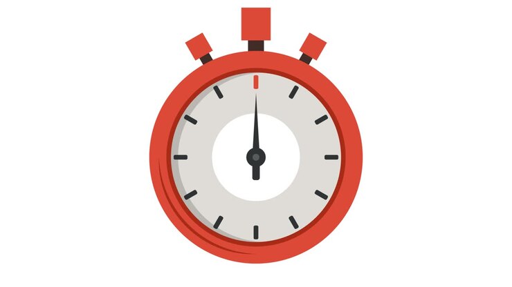 Stopwatch icon. Cartoon animation. 4K resolution.