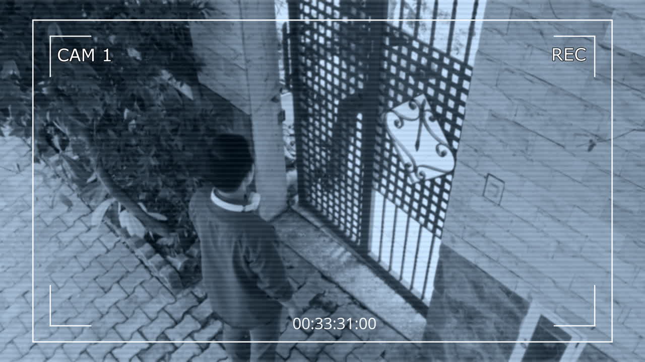 Man Ringing Doorbell on Gate of Home of His Friend CCTV
