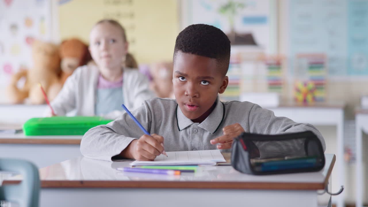 Students learning in a classroom