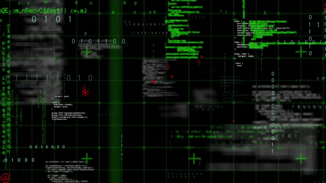 animación del procesamiento de datos digitales sobre un fondo negro