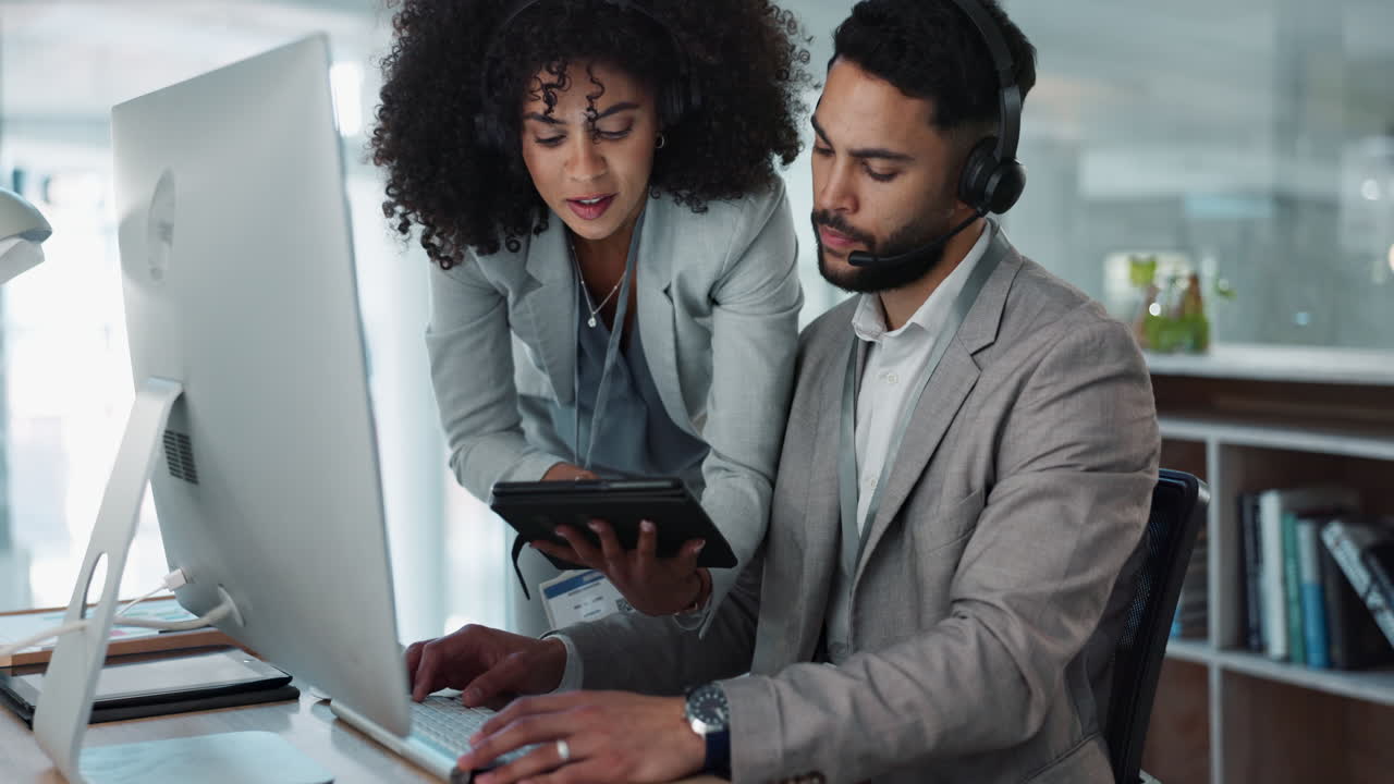 gente de negocios, centro de llamadas