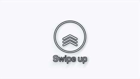 line swipe up animation button. application and social network icons, swipe up for advertising. social media scroll arrows. 4k video animation with alpha channel