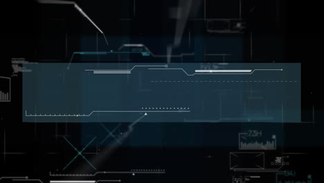 la animación digital muestra marcadores en movimiento y procesamiento de datos sobre un fondo negro.