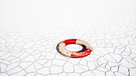 very old abandoned grungy lifebuoy