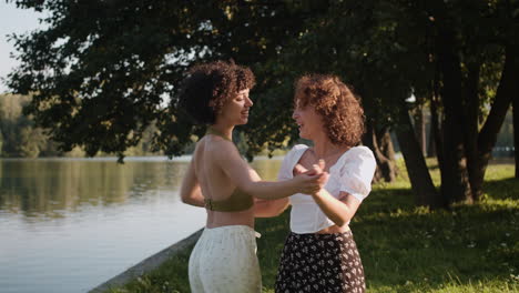 couple dancing outdoors