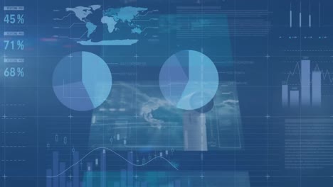 animation of financial data processing over digital screen