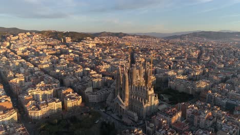 the amazing city of barcelona at sunrise, spain