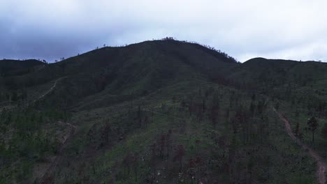 flying over valle nuevo mountain, constanza in dominican republic