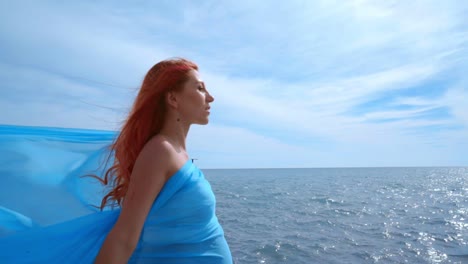 pregnant woman relaxing at sea vacations. young woman enjoying life