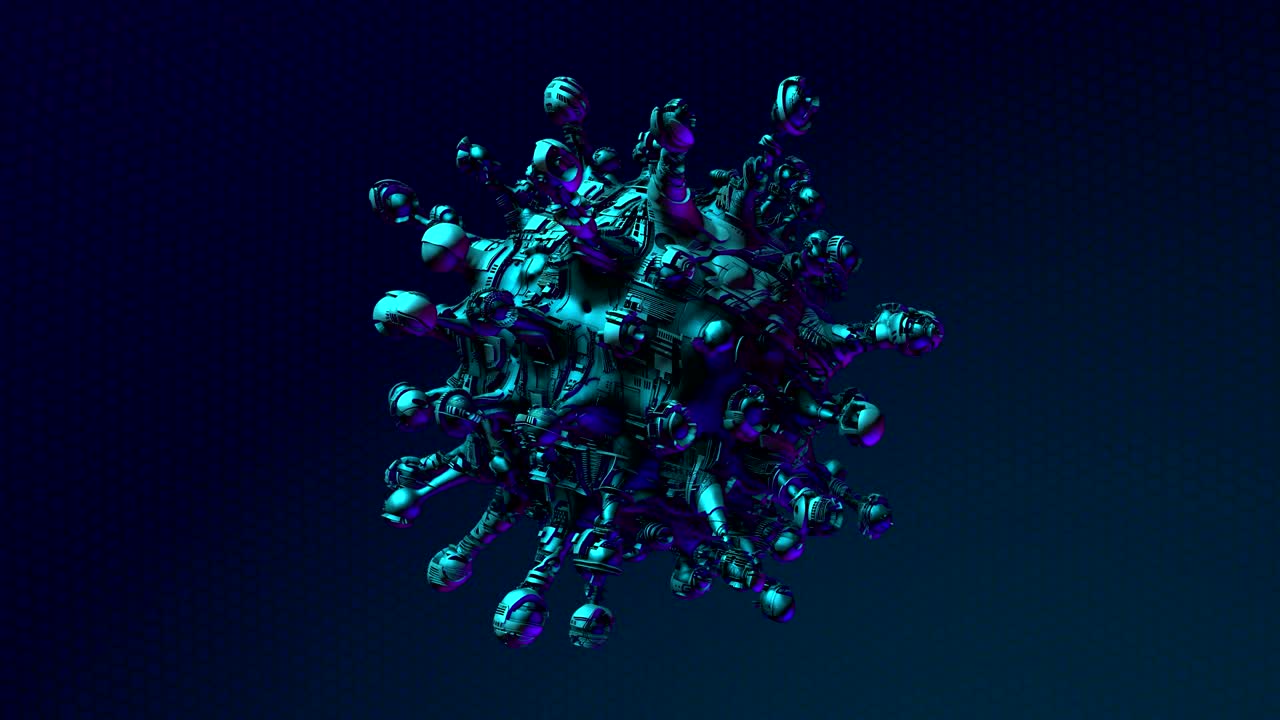 virología sintética. detalle del virus artificial