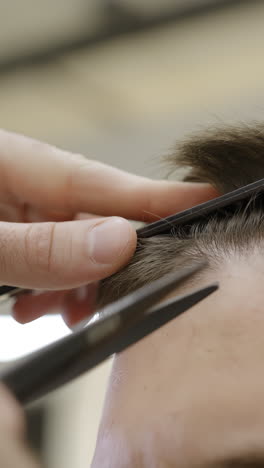 man getting a haircut