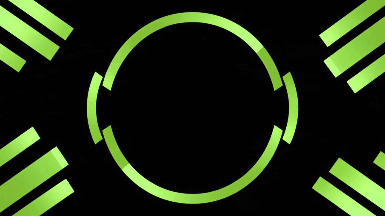 Abstract Green Circular Loading Animation on Black Background