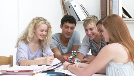 teenagers doing science homework