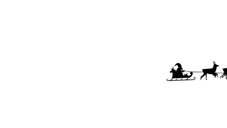 santa claus in sleigh pulled by reindeers
