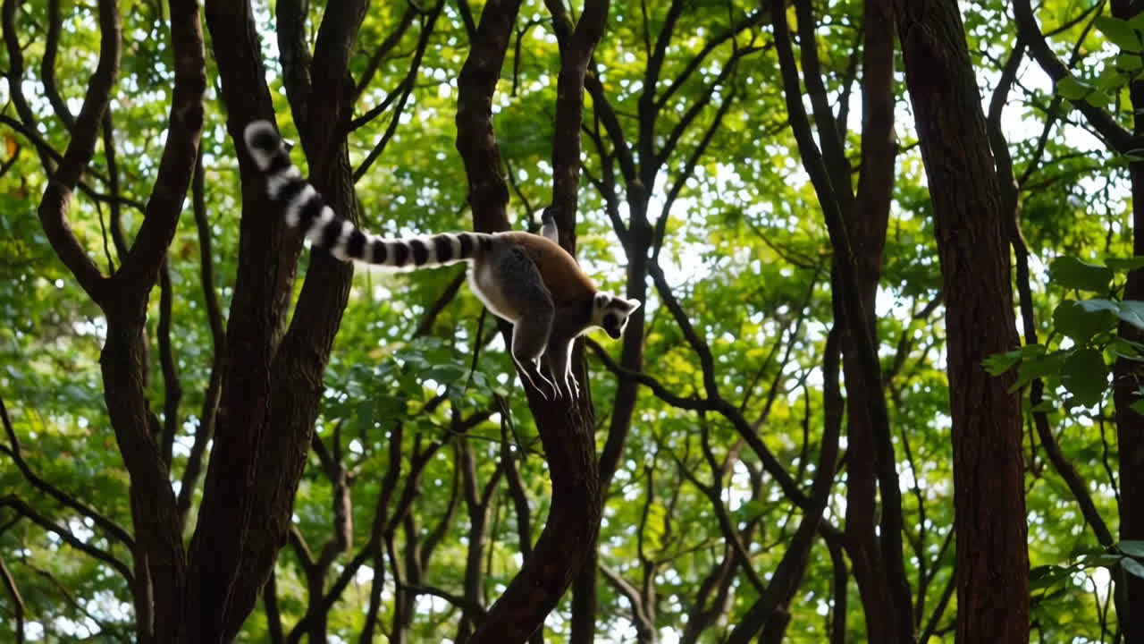 Ring-Tailed Lemur in a Forest