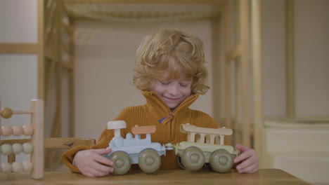 little boy posing at the playroom