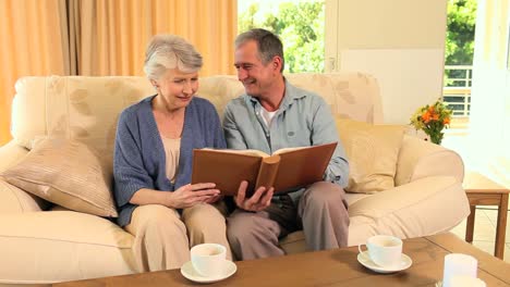 los abuelos mirando un álbum