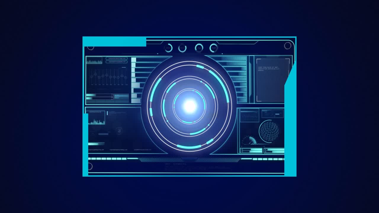 Animation of scope scanning and data processing on digital screen