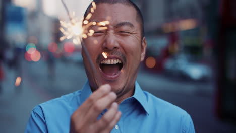 slow motion portrait of japanese businessman