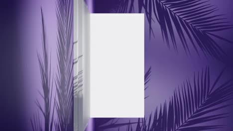 remote working digital nomad travel concept with laptop tropical palm beach background purple vertical 3d rendering