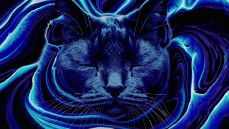 mystical blue cat portrait