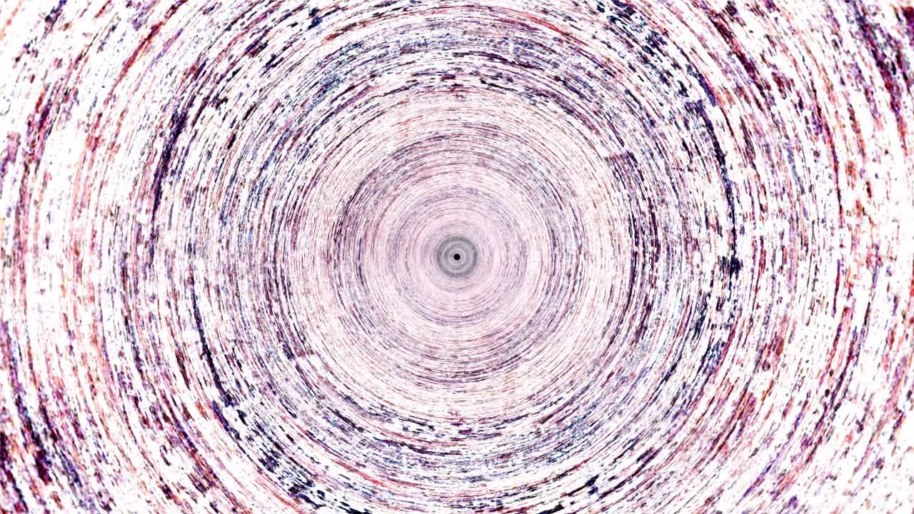 movimiento abstracto gráfico círculo de bucle grunge piedra psicodélica torsión en el fondo del túnel luz de vórtice de hélice multicolor. patrón de bucle 4k brillo marrón redondo rayado giratorio hipnótico