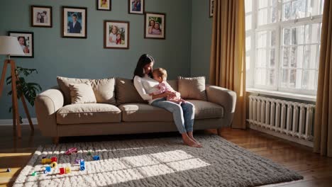 madre y bebe en casa