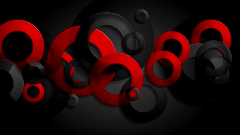 abstracto anillos rojos y negros fondo animado corporativo