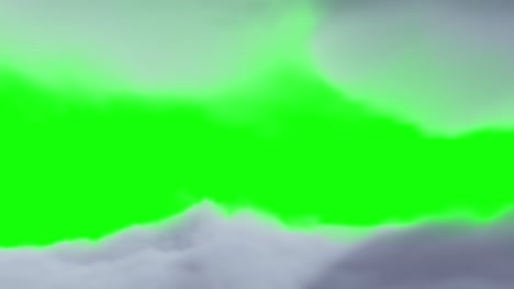 flying through the cumulus cloud masses background 3d animation on green screen background
