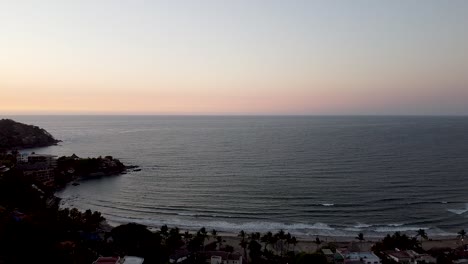 an aerial drone of a town in mexico, sayulita