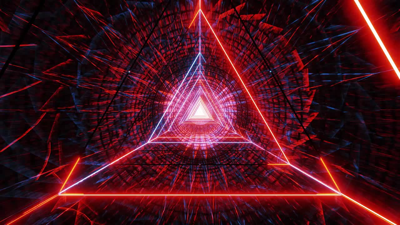 diseño triangular de marco de alambre con fondo de movimiento abstracto oscuro ilustración en 3d papel tapiz en vivo bucle de vj visual