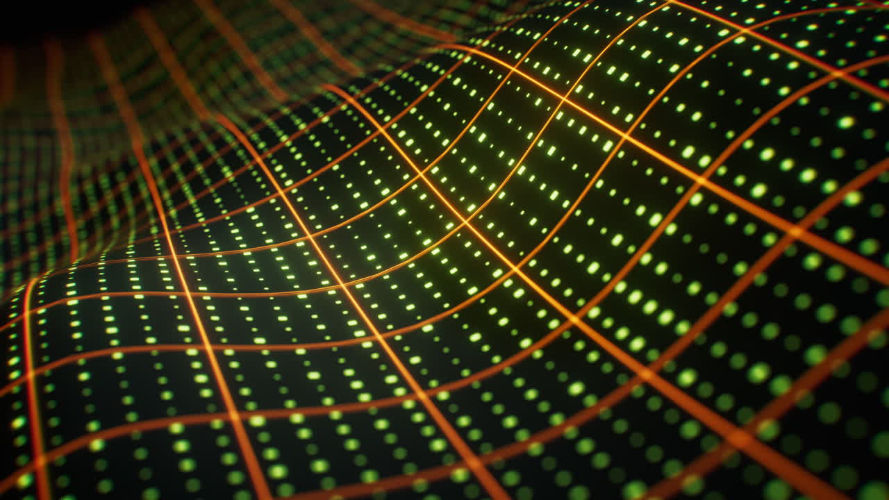 Technology wave grid background, 3d rendering