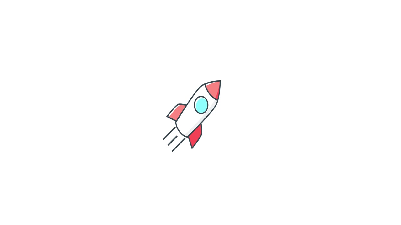 Animated Rocket Ship Flying Through Space