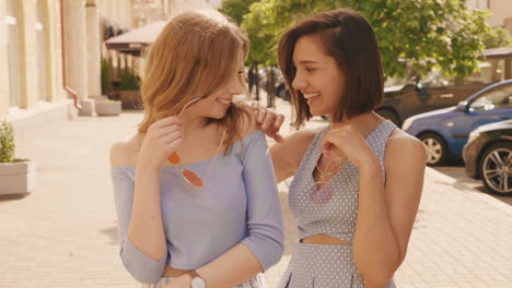 two friends enjoying a sunny day outdoors