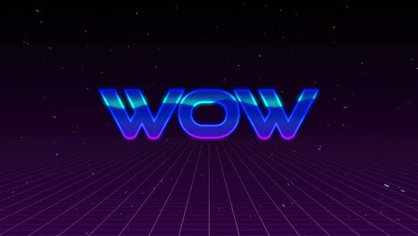 animación de texto wow sobre conexiones con luces de fondo