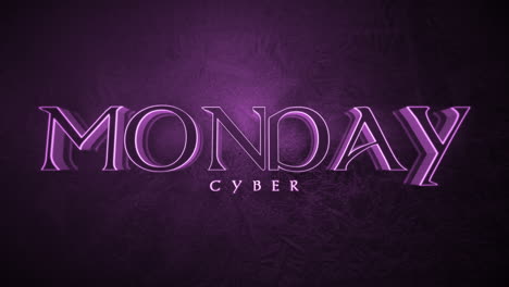 dark monochrome cyber monday text on deep purple gradient