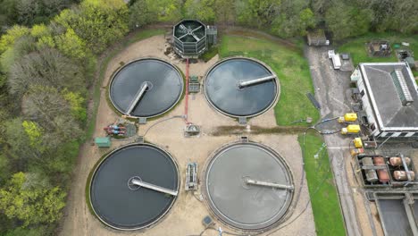 sewage treatment works saffron walden essex uk overhead drone aerial view