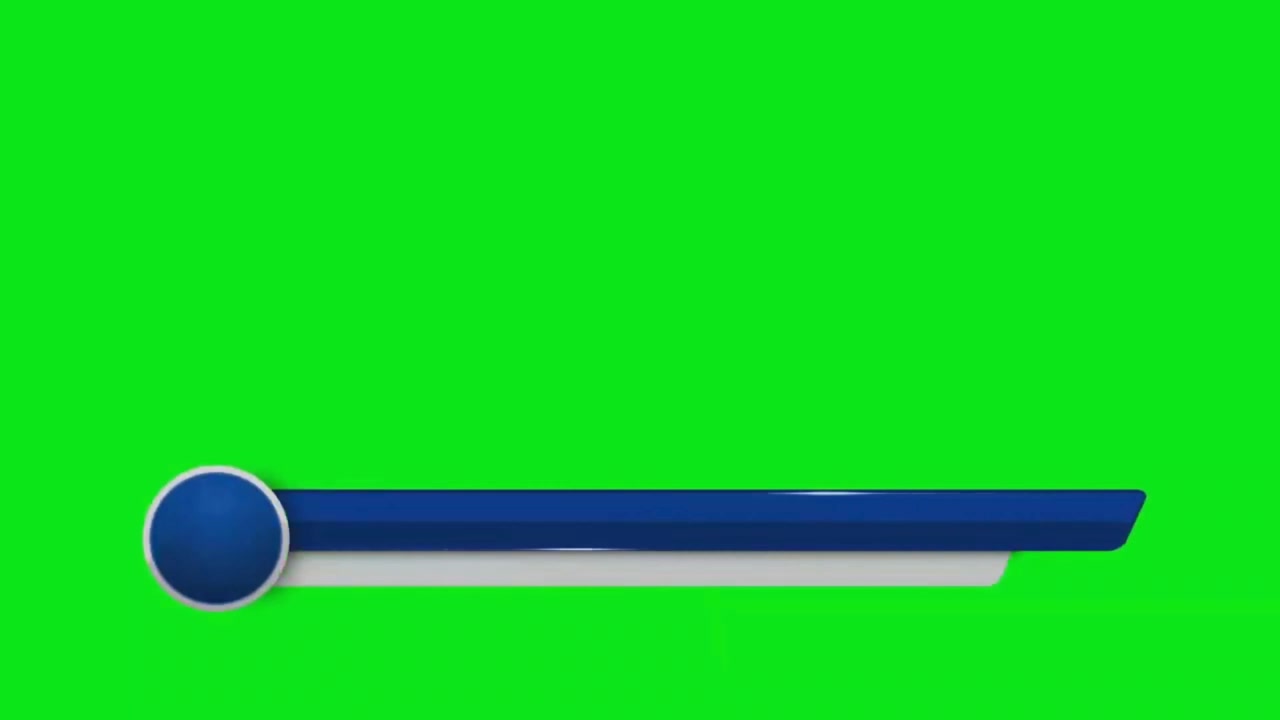 Animated Blue and White Lower Third Graphic on Green Screen