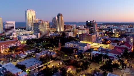 4k aerial video of flying in downtown st petersburg, fl