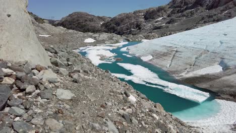 panning across big interior glacier on vancouver island