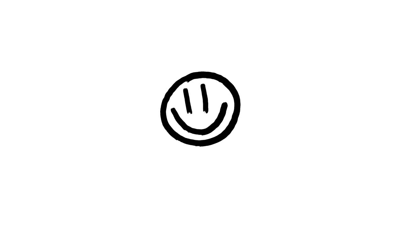 Handgezeichnetes Smiley-Gesicht auf weißem Hintergrund