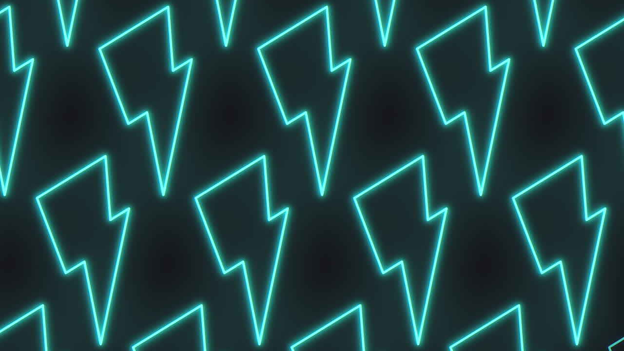 A striking design displaying a series of blue lightning bolts arranged in a diagonal pattern with each bolt facing a different direction, creating a repeating and dynamic visual motif