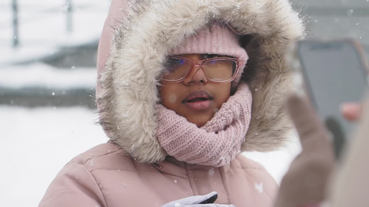 Girl in winter clothing