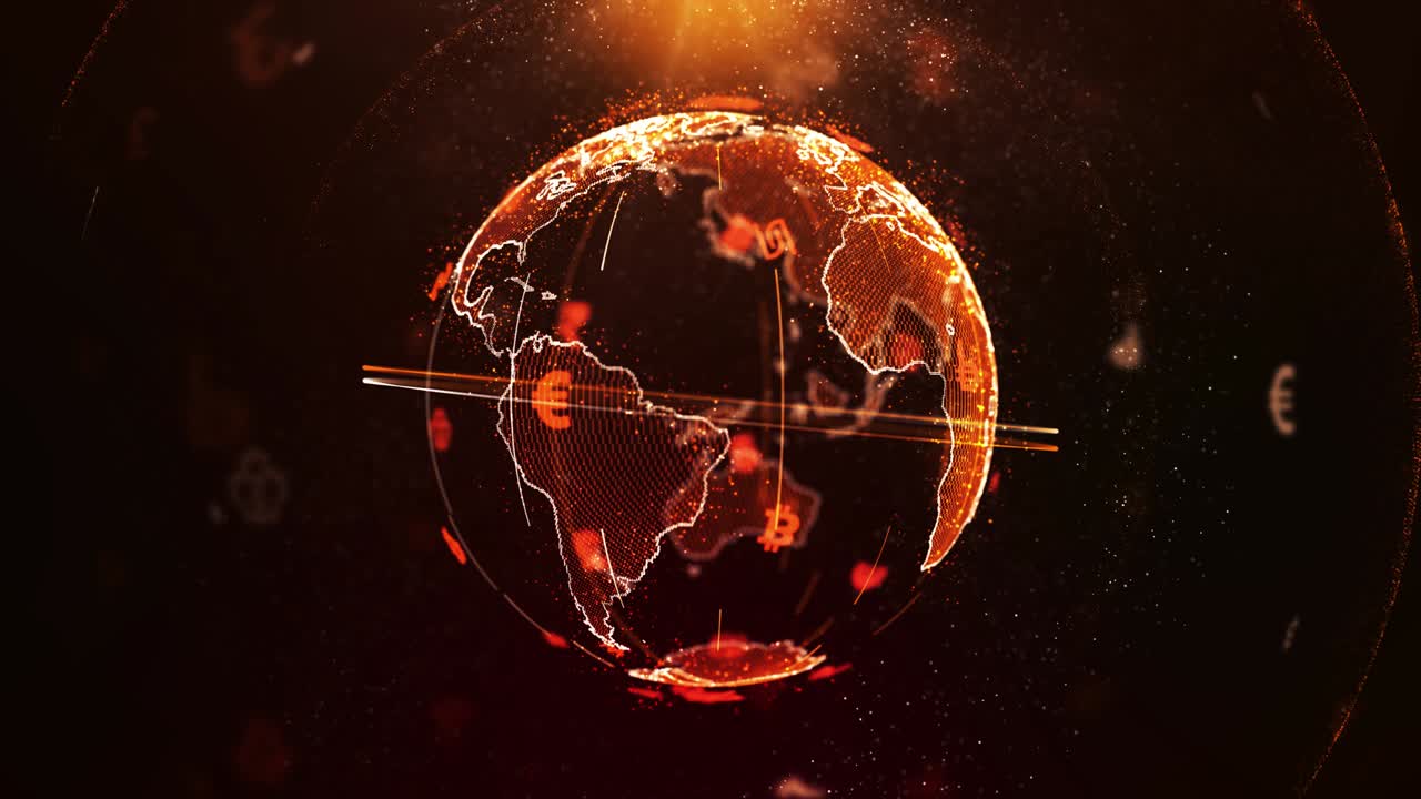 4K Technologic world map background