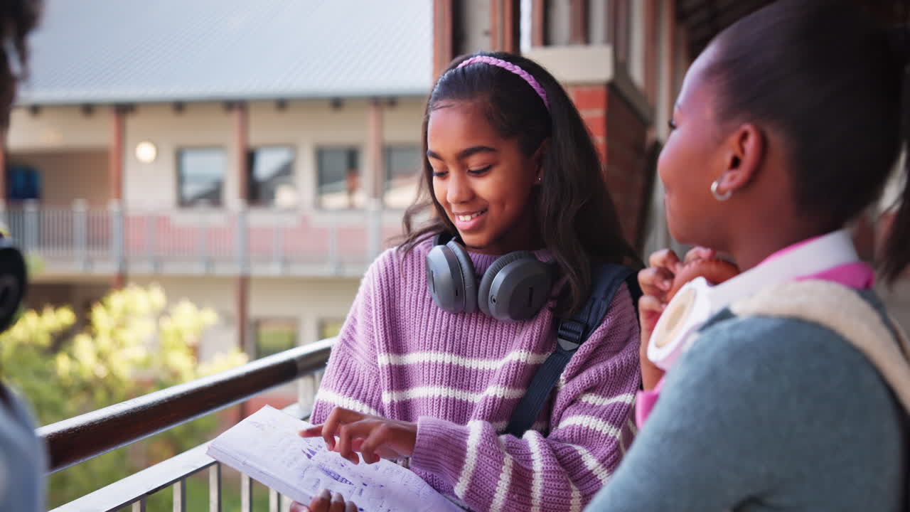 Students hanging out at school