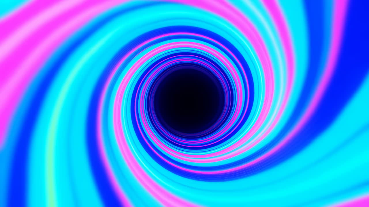 Vibrant Neon Light Spiral Tunnel Abstract Background