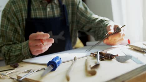 craftsman drawing a sculpture design 4k