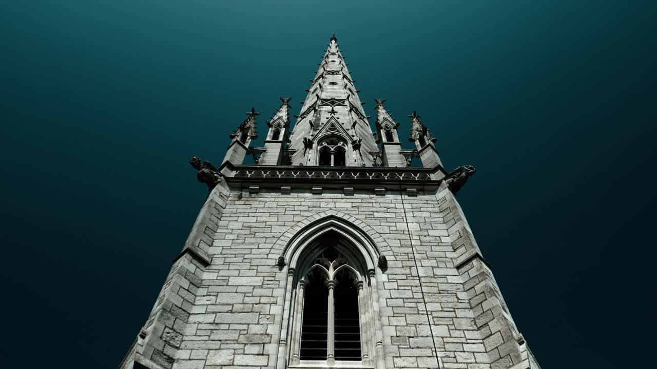 대리석 교회 탑, bodelwyddan, 웨일즈 - 네오 고 ⁇  어 ⁇ 고 기분이 아리엘 드론 일어나서 밝히, 슬픈 이야기 - 6 월 23