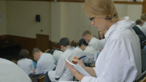 young female doctor on medical conference